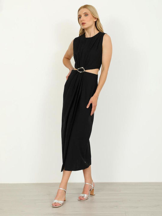 Summer Midi Evening Dress Black