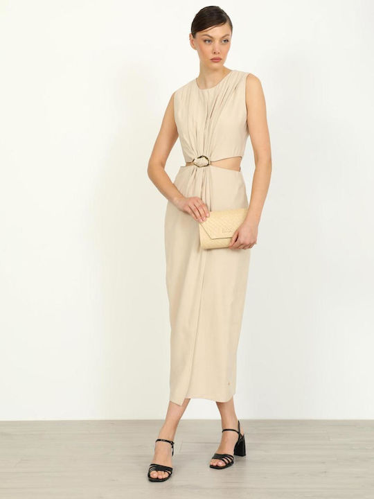 Summer Midi Dress Beige