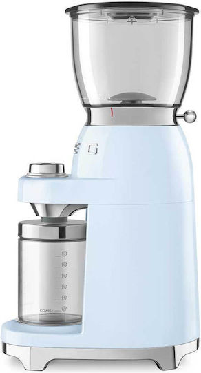 Smeg Ηλεκτρικός Μύλος Καφέ 150W με Χωρητικότητα 350gr και 30 Επίπεδα Άλεσης Μπλε