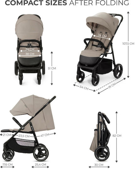 Kinderkraft Trig 3 Sport Καρότσι Μωρού Kατάλληλο για Nεογέννητο Γκρι