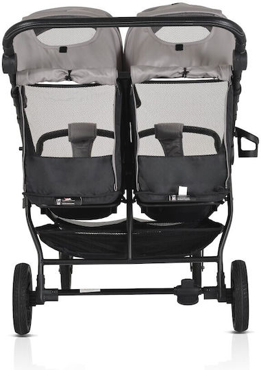 Moni TwinGo Doppelter Kinderwagen Geeignet für Neugeborene Silver 15.2kg