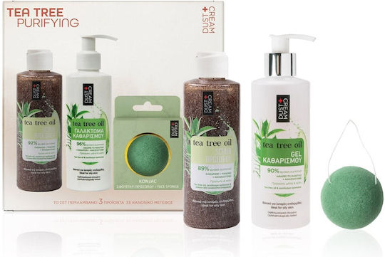 Dust+Cream Tea Tree Purifying Σετ Περιποίησης για Καθαρισμό Προσώπου 3τμχ