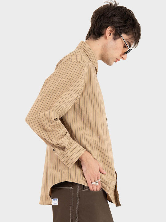 Μακρυμάνικo Overshirt Dark Beige