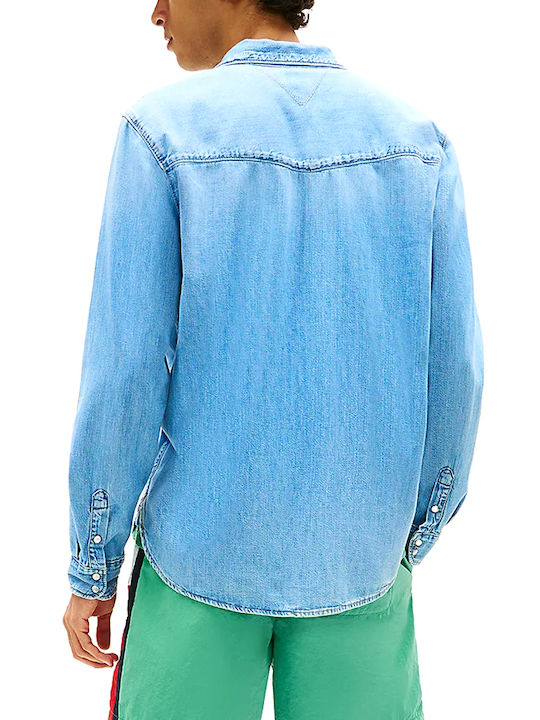Tommy Hilfiger Long Sleeve Denim Shirt in Regular Fit Blue