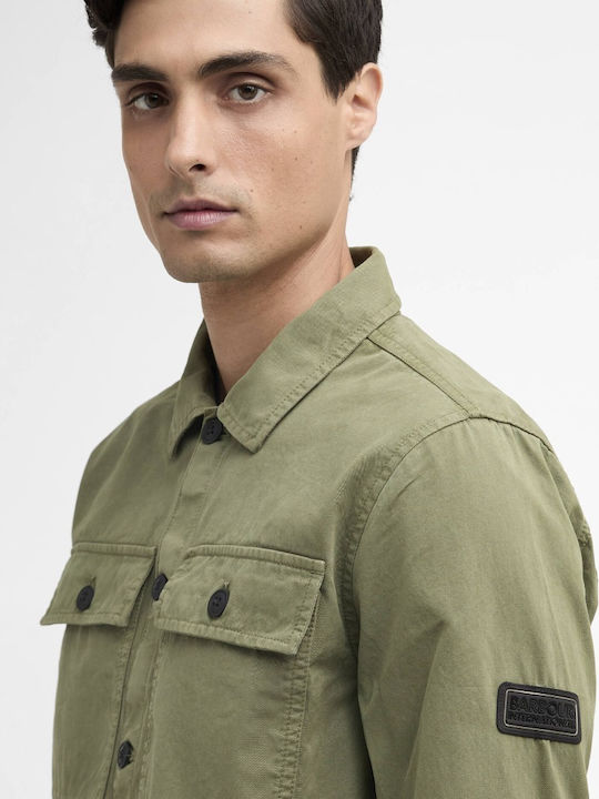 Langärmeliges Overshirt Olivgrün