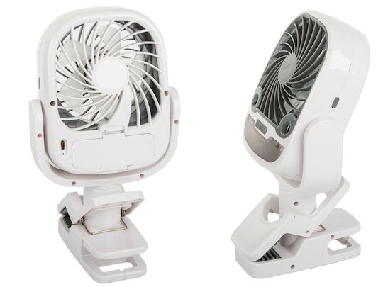 Ventilator Umidificator 2 În 1 Zola Birou Wireless Rotire 360° 3 Viteze Funcție Iluminare Cu Clema Suport Birou 25 X 12.5 X 12.5 Cm Alb
