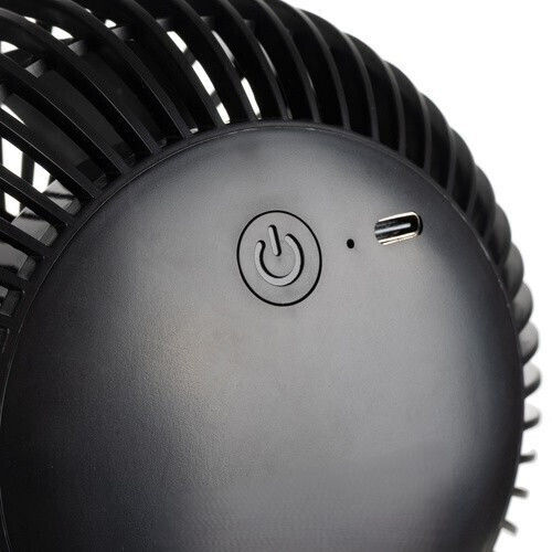 Ventilator De Birou Wireless Zola 3 Niveluri De Viteză Mod Undă 5 W Rotire 360° Montare Cu Clip Reîncărcabil Cablu Usb Negru