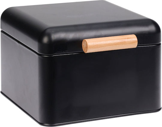 Marva Metallic Bread Box with Lid Black 22x20x14cm