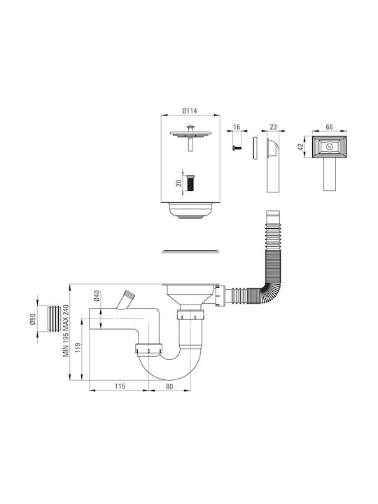 Deante Ένθετος Νεροχύτης Inox Μ50xΠ63cm Γκρι