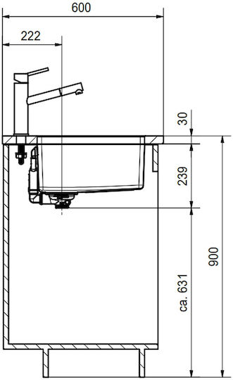 Franke Maris Mrx 110-40 Υποκαθήμενος Inox Μ44xΠ44cm Γκρι