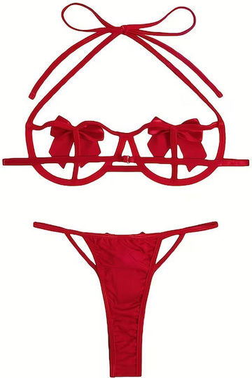 Heart Lingerie Set Annamu Red A-1141