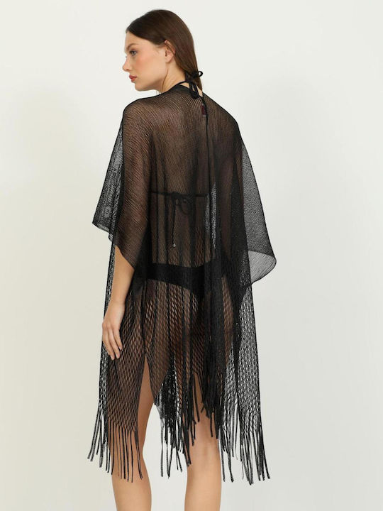 Doca Damenbademode Kaftan Schwarz