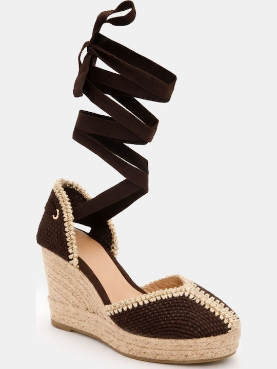 Summer Women's Platforms in Brown Espadrille Style