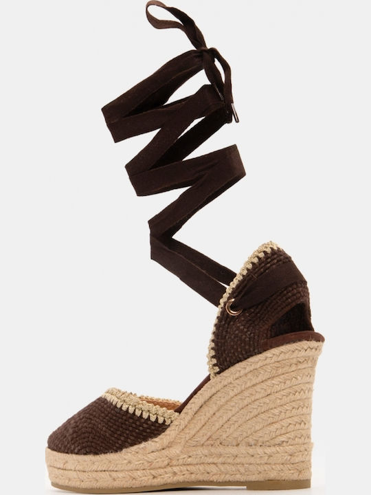 Summer Women's Platforms in Brown Espadrille Style
