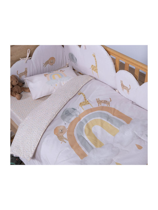 Nef-Nef Homeware Jungle In Motion Βρεφικό Κουβερλί Βαμβακερό Εκρού 110x140cm