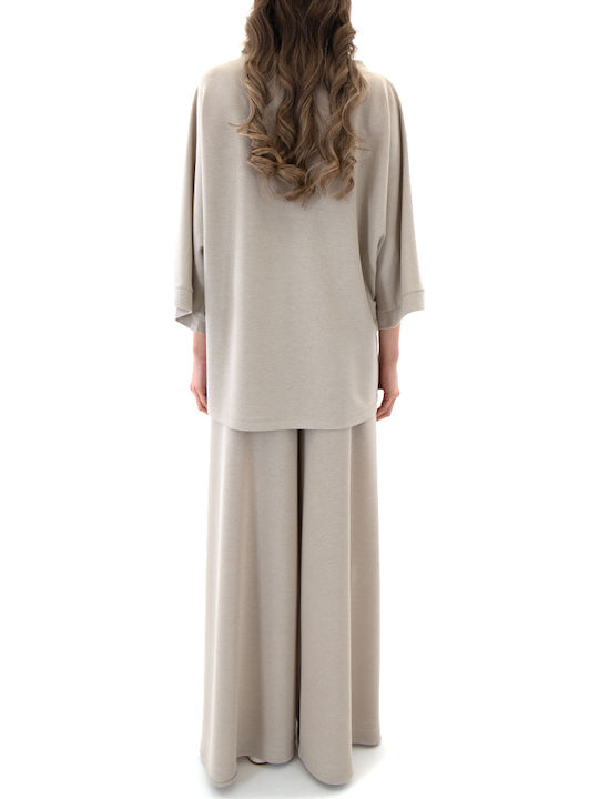 C. Manolo Women's Pantaloons in Wide Leg Style Beige C. Manolo Women's Pantaloons in Wide Leg Style Beige