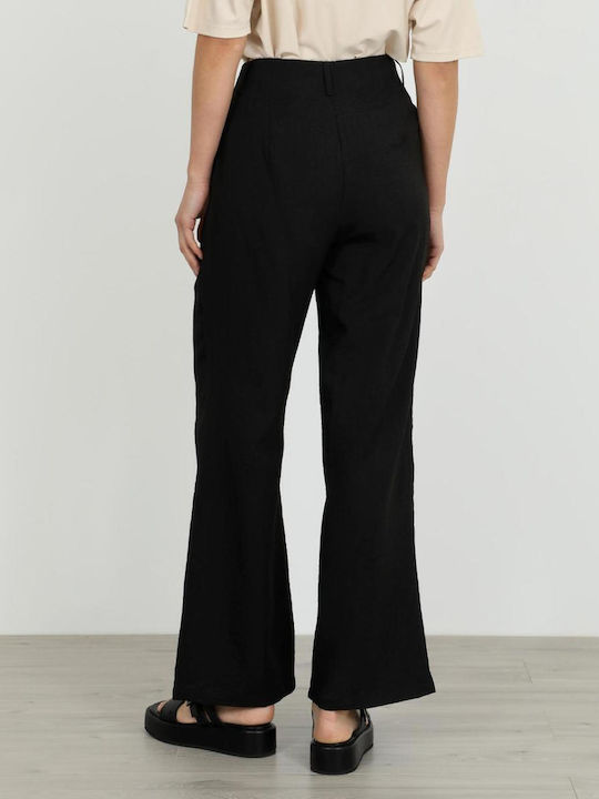 Pantalon Dama Din Țesătură Negru