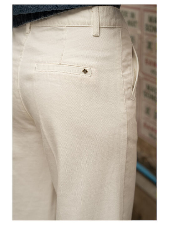 Damen Stoffhose in Breitbein Weiß JD649-Weiß