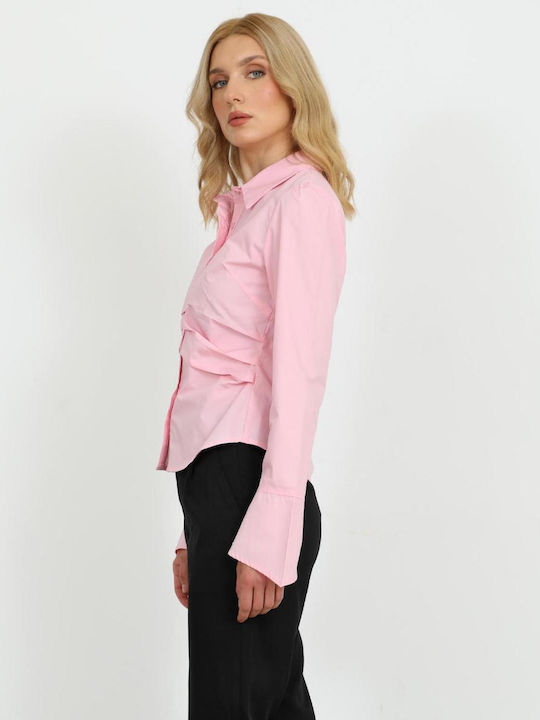 Damenhemden Langärmeliges Damenhemd Rosa