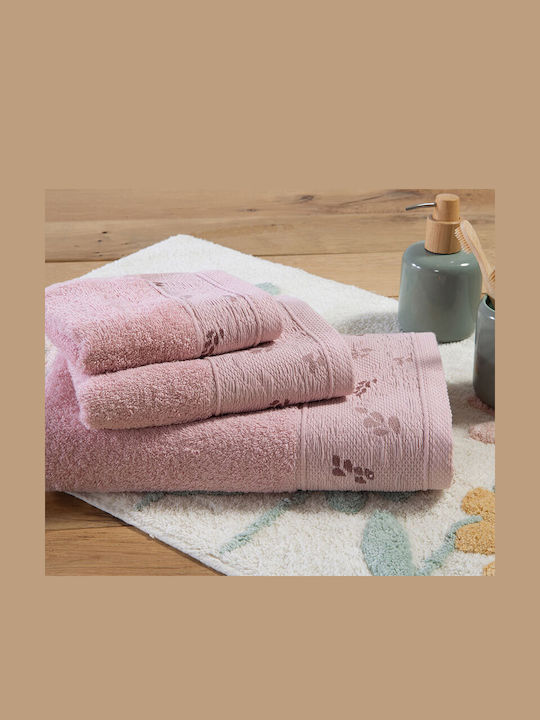 Nef-Nef Homeware Кърпа За Ръце Sylia 30x50см Розова Тегло 500гр/м²