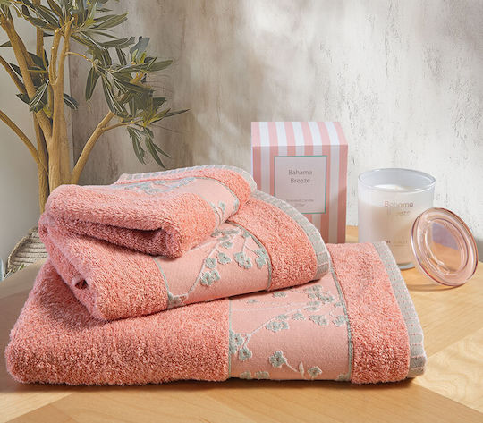 Nef-Nef Homeware Кърпа За Лице Floriva 50x90см Коралова Тегло 500гр/м²