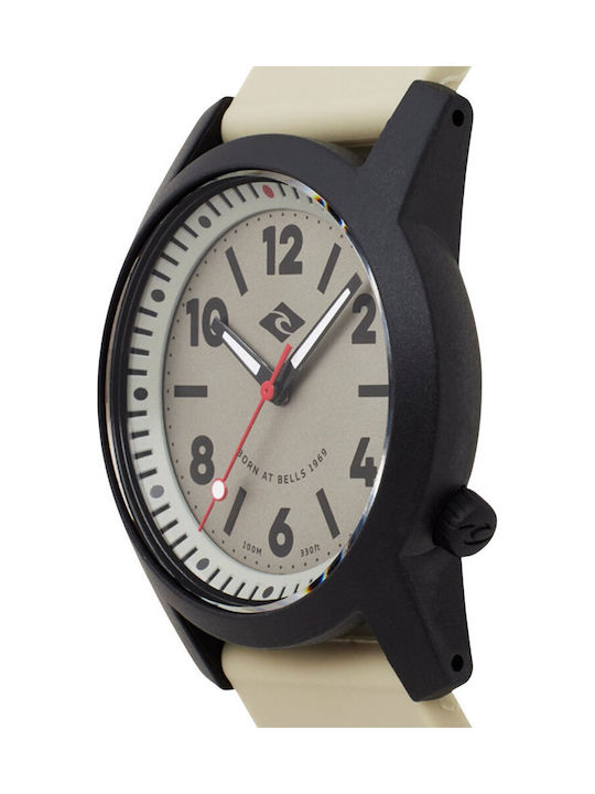 Rip Curl Cambridge Silicone 2.0 Ceas Barbatesc cu Baterie cu Curea din Cauciuc Bej