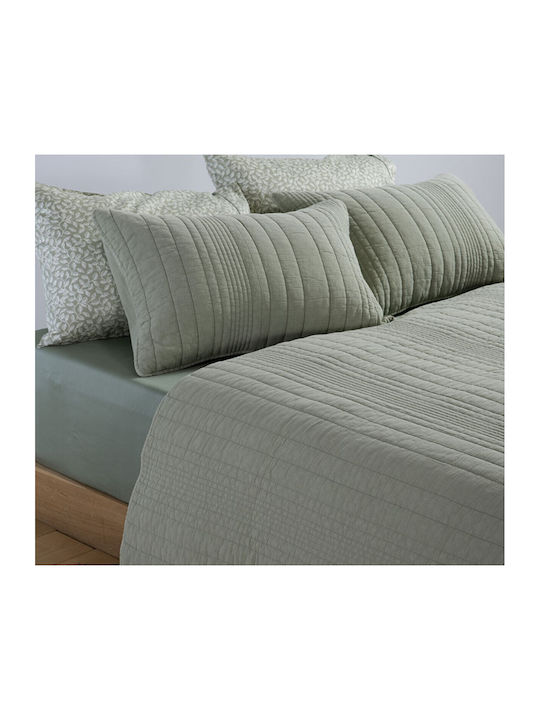 Nef-Nef Homeware Elements-ecstatic Κουβερλί Υπέρδιπλο Βαμβακερό Πράσινο 230x240cm
