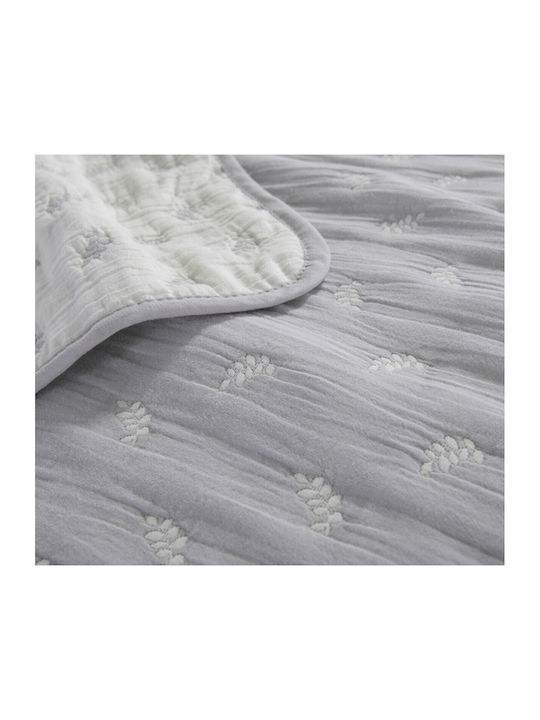 Nef-Nef Homeware Surreal Κουβερλί Υπέρδιπλο Βαμβακερό Γκρι 230x240cm