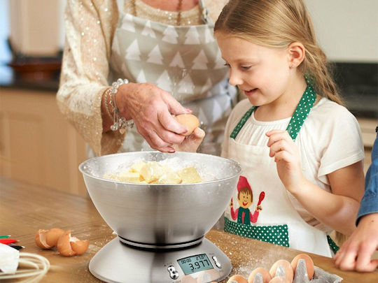 Ψηφιακή Ζυγαριά Κουζίνας με Κάδο έως 5kg Ασημί