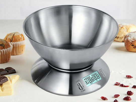 Ψηφιακή Ζυγαριά Κουζίνας με Κάδο έως 5kg Ασημί