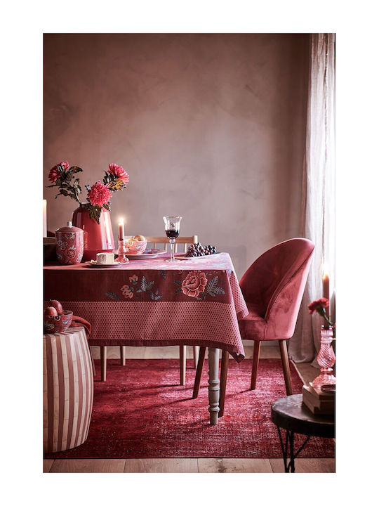 PiP Studio Flower Festival Scallop Πετσέτα Κουζίνας από 100% Βαμβάκι Dark Pink 70x50cm