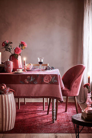 PiP Studio Flower Festival Scallop Хавлиени кърпи от 100% Памук Dark Pink 70x50см
