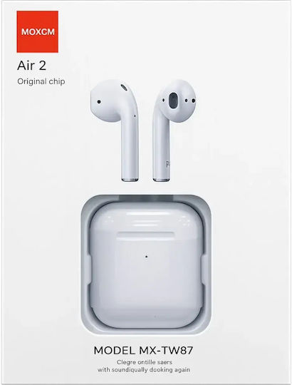 Moxom MX-TW87 Air 2 Earbud Bluetooth Handsfree Headphones with Charging Case White