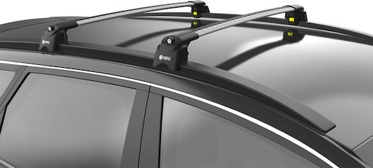 Turtle Roof Bars Aluminum Air2 (with Roof Rack Legs and Lock) Silver