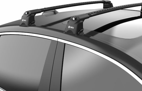 Turtle Roof Bars Aluminum Air3 (with Roof Rack Legs and Lock) Black