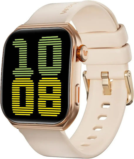 Weofly Edge 2 Aluminium 45mm Smartwatch με Παλμογράφο (Χρυσό)