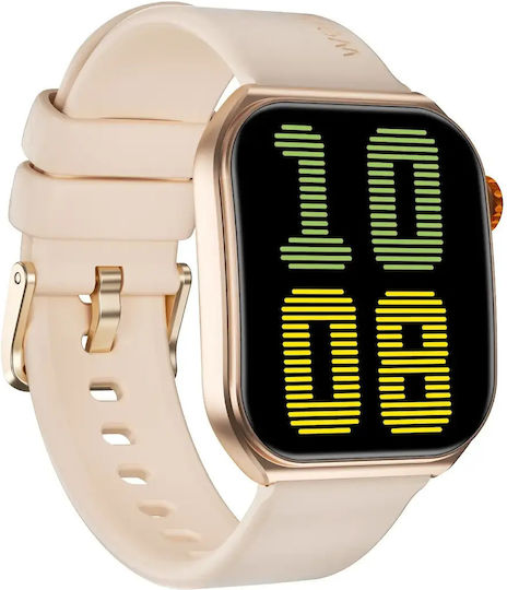 Weofly Edge 2 Aluminium 45mm Smartwatch με Παλμογράφο (Χρυσό)