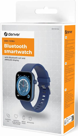 Denver SW-185 Smartwatch με Παλμογράφο (Μπλε)