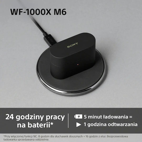 Sony WF-1000XM6 In-ear Bluetooth Handsfree Ακουστικά με Αντοχή στον Ιδρώτα και Θήκη Φόρτισης Μαύρα