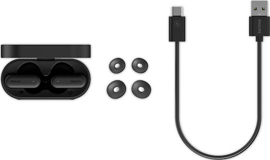 Philips TAT6000 In-ear Bluetooth Handsfree Earphones with Sweat Resistance and Charging Case Black