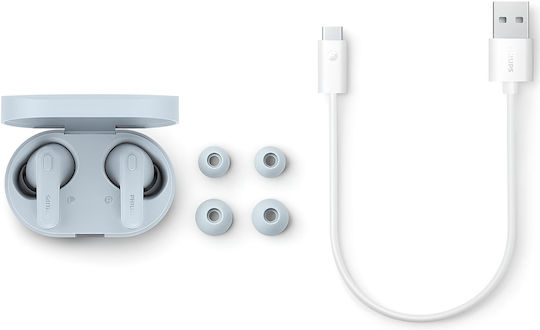 Philips TAT1108 In-Ear Bluetooth-Freisprecheinrichtung Kopfhörer mit Schweißresistenz und Ladeetui Blau