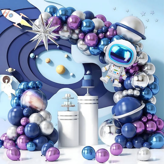 Composition with 108 Blue Astronauts Balloons