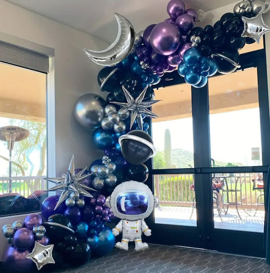 Composition with 108 Blue Astronauts Balloons