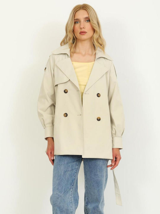 Damenmäntel Beige Gabardine