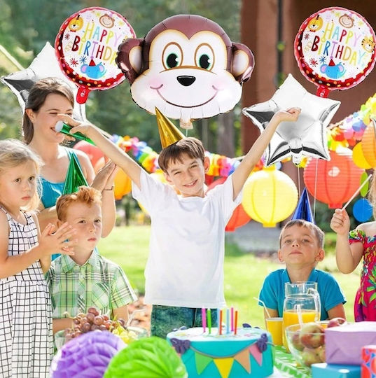 Set 5 Baloane Rotunde Zi De Naștere Folie Argintii