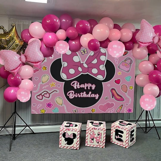Birthday Balloon Minnie Pink