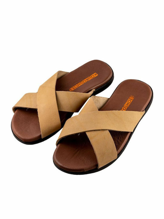 Leder Herrensandalen in Braun Farbe