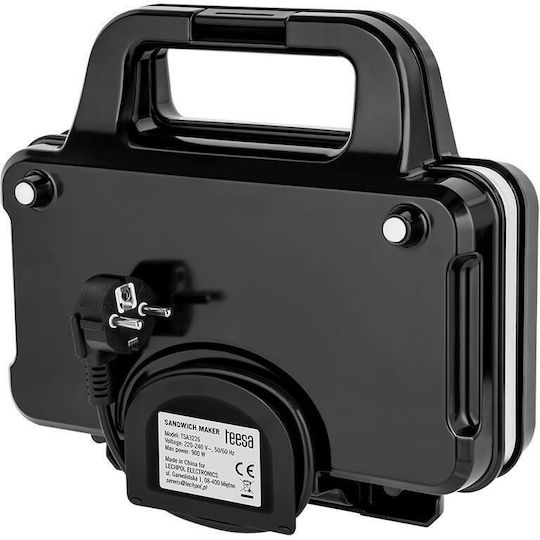 Teesa Tostieră cu Plăci Ceramice pentru 2 Sandvișuri 900W Inox