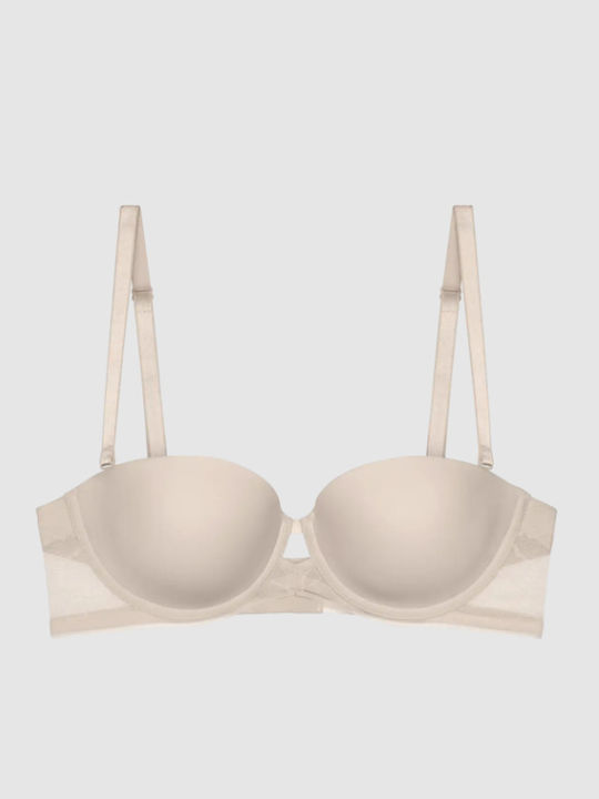 Contour Wdp Beige Strapless Bra with Light Padding & Underwire