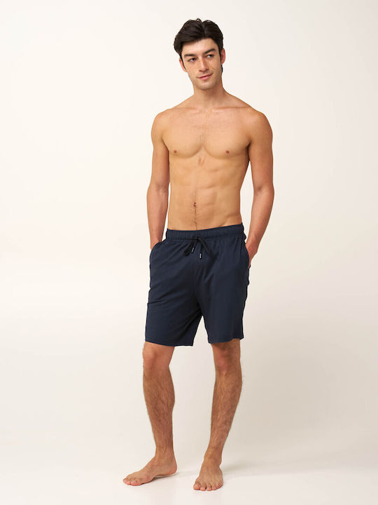 Vamp Sommer Herrenpyjama-Bermuda Blau